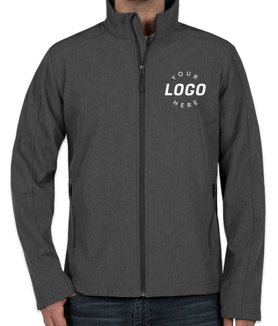 Port Authority Core Fleece Lined Soft Shell Jacket - Printed in Black Charcoal Heather
