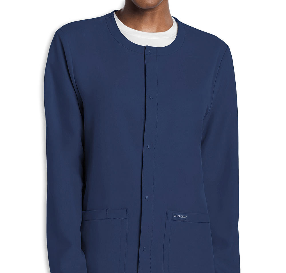 Cherokee Workwear Originals Ultra 2-Pocket Snap Front Scrub Jacket-default