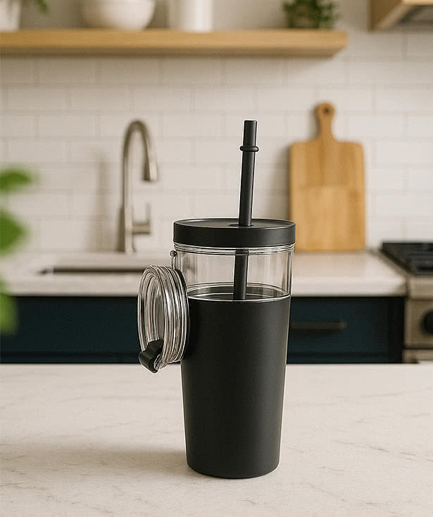 Asobu 28 oz. Marina 2-in-1 Tumbler with 17 oz. Mug and Straw