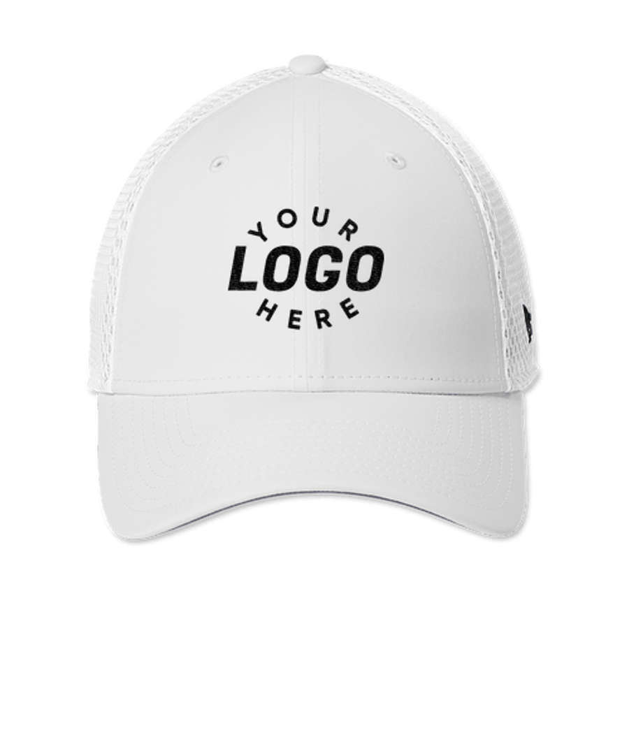 New Era Performance Stretch Fit Mesh Baseball Hat in White