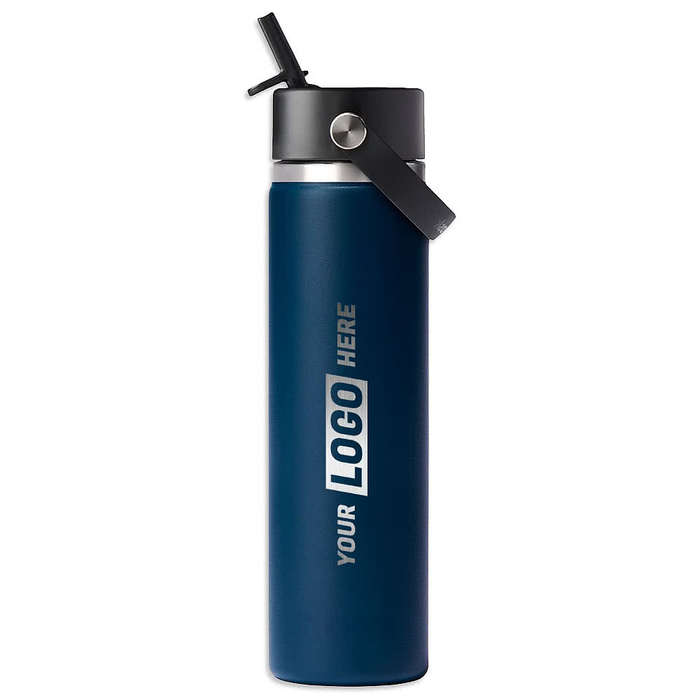 Hydro Flask Wide Mouth with Flex Straw Cap 24 oz. - Laser Engraved
