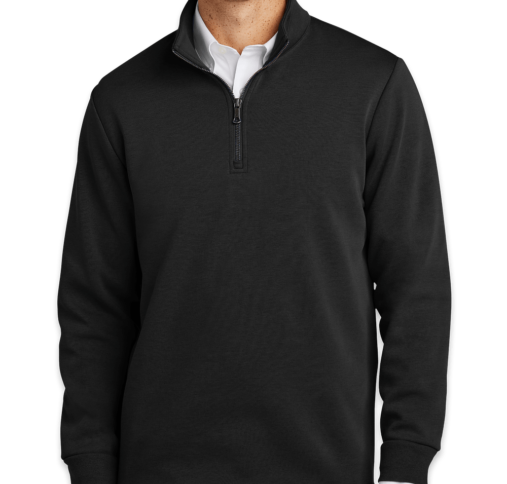 Brooks Brothers Double-Knit Quarter Zip Sweatshirt-default