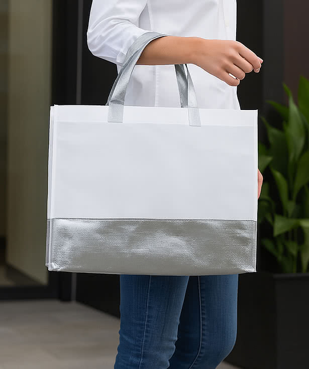 Flair Metallic Accent Non-Woven Tote Bag