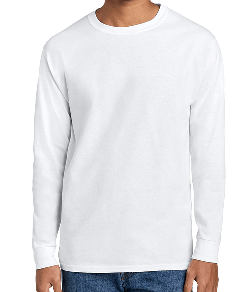 Champion Midweight Crewneck Jersey Long Sleeve T-shirt in White