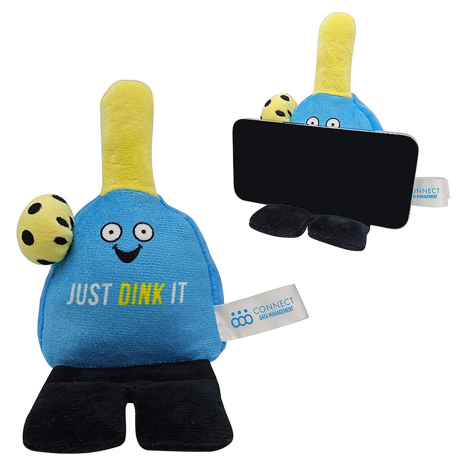 Phone Pals Weighted Pickle Player Plush Phone Holder