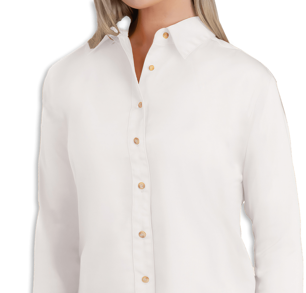 Blue Generation Women's Scotchgard Treated Twill Long Sleeve Dress Shirt-default