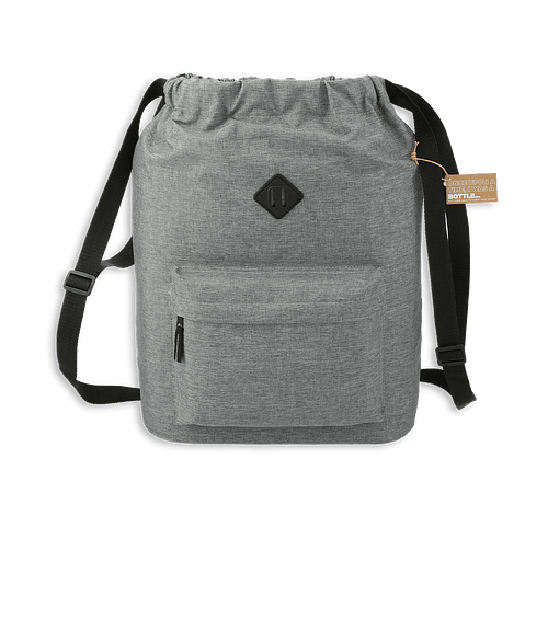 Essentials Recycled Insulated Drawstring Bag in Graphite