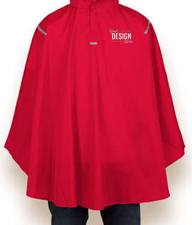 Team 365 Packable Reflective Poncho - Color: Sport Red