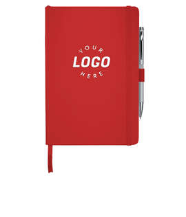JournalBooks ® Debossed Nova Hard Cover Bound Notebook - Color: Red
