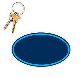 5.75 in. x 3.375 in. Oval Car Magnet w/ contrast trim - Color: Navy / Columbia Blue
