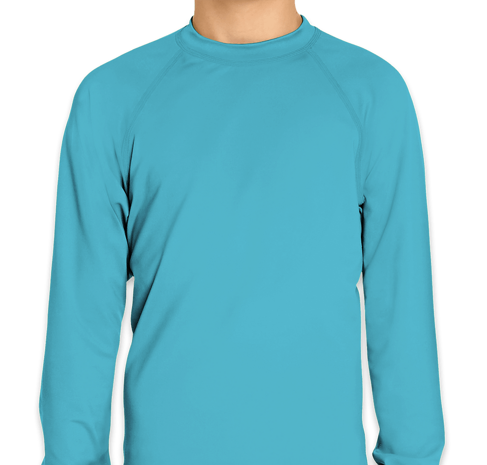 Wet Effect Youth Long Sleeve Rash Guard Shirt-default