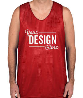 A4 Mesh Reversible Tank - Color: Scarlet / White