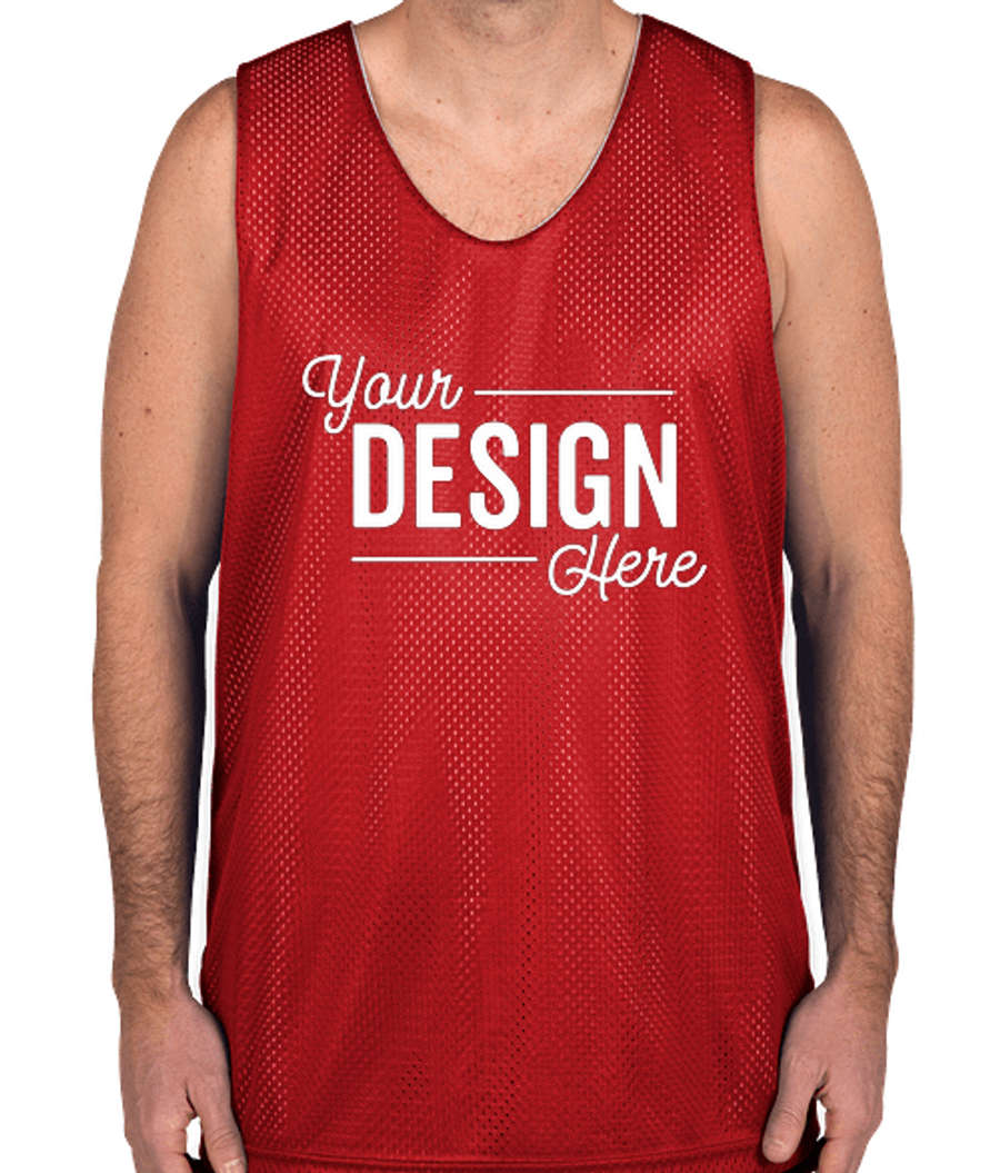 A4 Mesh Reversible Tank in Scarlet / White