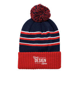 Richardson Stripe Cuffed Beanie - Color: Navy / Red / White
