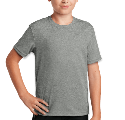 Sport-Tek Youth RacerMesh Performance Shirt in Grey Heather