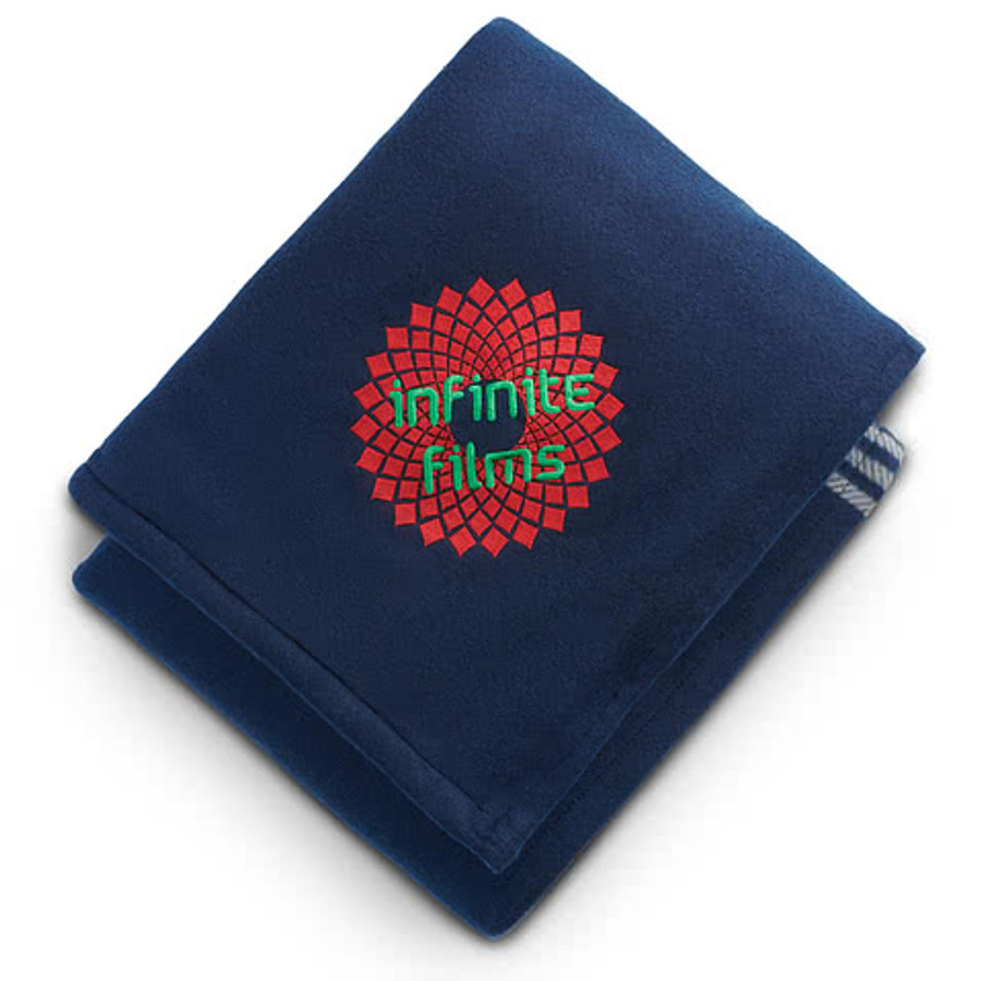 Plaid Fleece Sherpa Blanket in Blue
