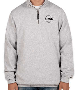 Charles River Crosswind Quarter Zip Sweatshirt - Embroidered - Color: Oxford Heather