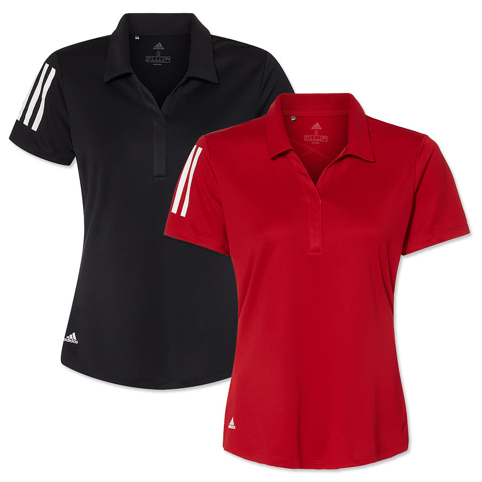 Adidas Women's Floating 3-Stripes UPF 50+ Performance Polo
