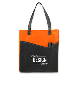 Promotional Non-Woven Pocket Convention Tote - Color: Orange