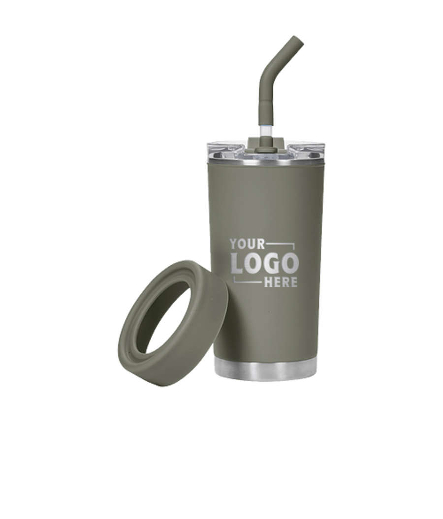Laser Engraved Swannies 5-in-1 Stainless Steel Can Cooler & Tumbler in VETIVER
