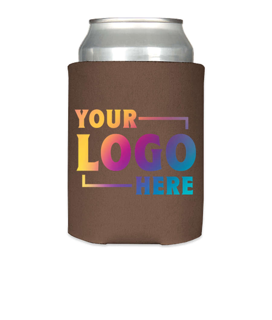 Full Color Photo Can Cooler in Brown