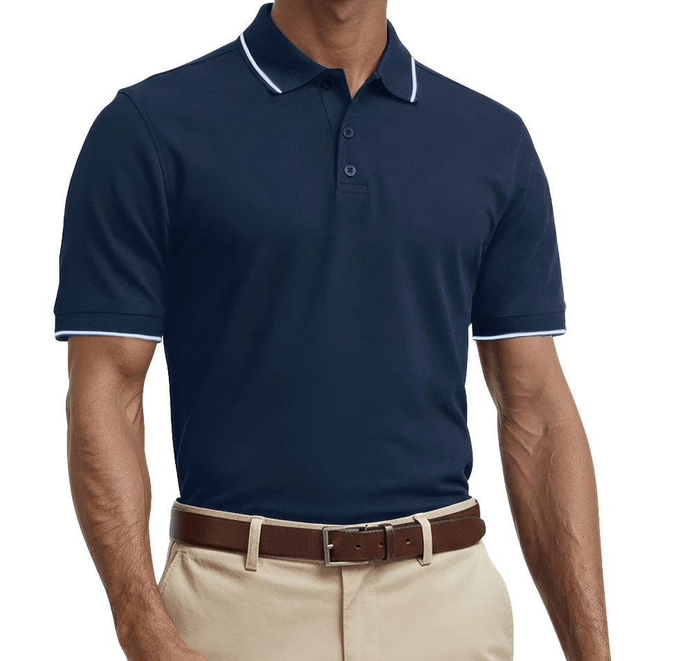 Blue Generation BLU-X-DRI Striped Trim Performance Polo-default