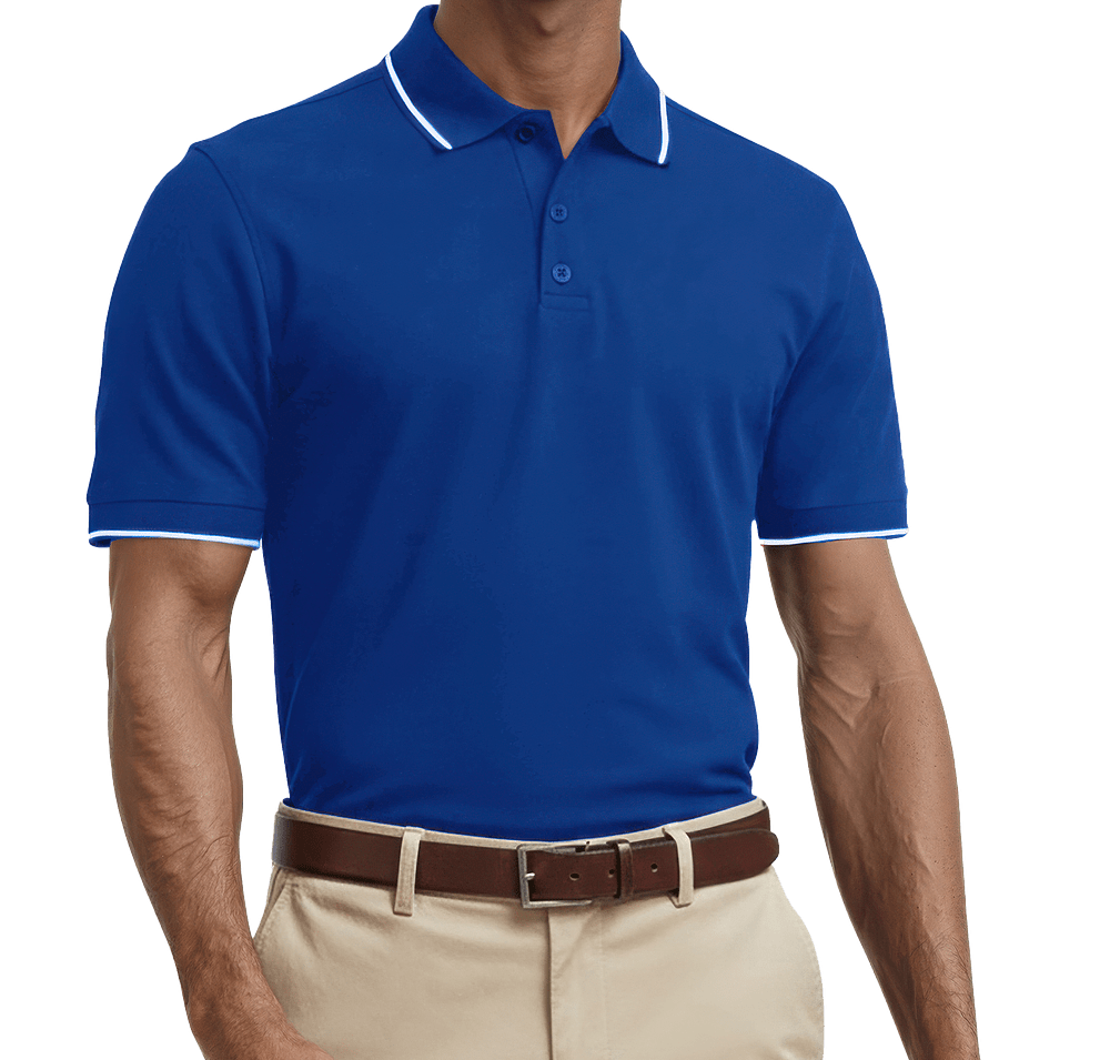 Blue Generation BLU-X-DRI Striped Trim Performance Polo-default