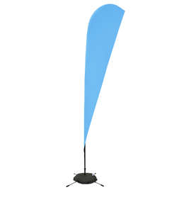 Full Color 11.5' Streamline Teardrop Flag with Cross Base - Color: Columbia Blue