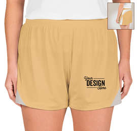 Team 365 Women's Colorblock Performance Shorts - Color: Sport Vegas Gold / Sport Silver