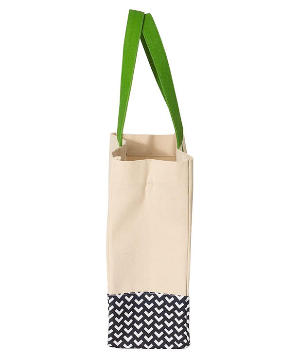 Large Gusseted Patterned Bottom Tote