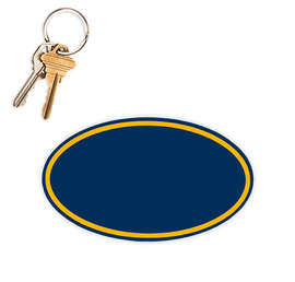 5.75 in. x 3.375 in. Oval Car Magnet w/ contrast trim - Color: Navy / Athletic Gold