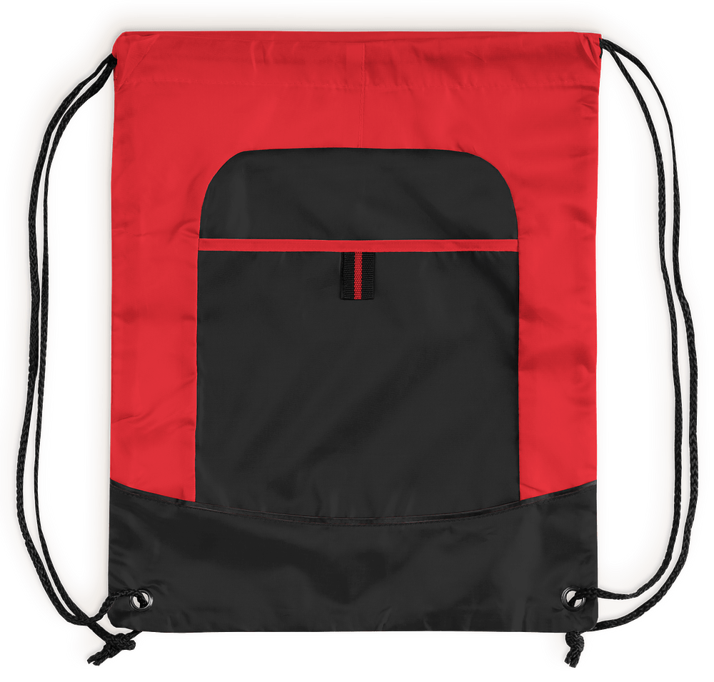 Port Authority Pocket Drawstring Bag-default