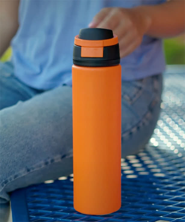 Full Color 24 oz. Pop Sip Recycled Stainless Steel Water Bottle