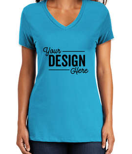 District Women's Perfect Weight V-Neck T-shirt - Color: Bright Turquoise