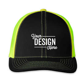Pacific Headwear Snapback Trucker Hat - Color: Black / Neon Green