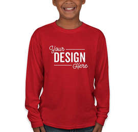 Jerzees Youth 50/50 Long Sleeve T-shirt - Color: True Red