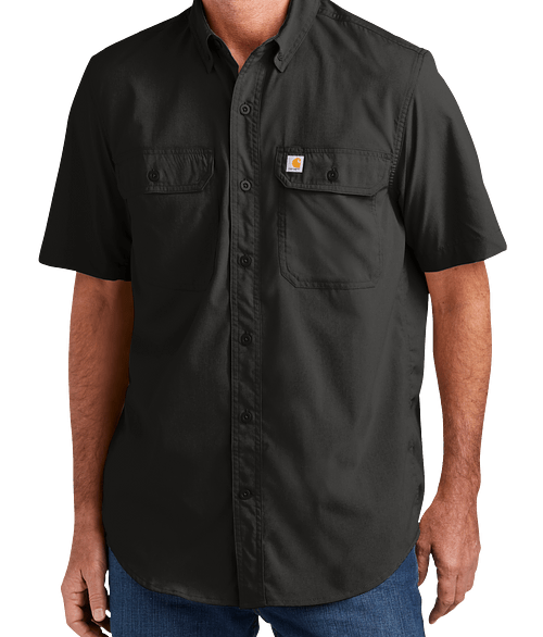Carhartt Force Solid Short Sleeve Work Shirt - Embroidered in Black