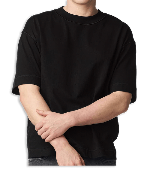 American Apparel Heavyweight Mid-Length Cotton T-shirt in Black