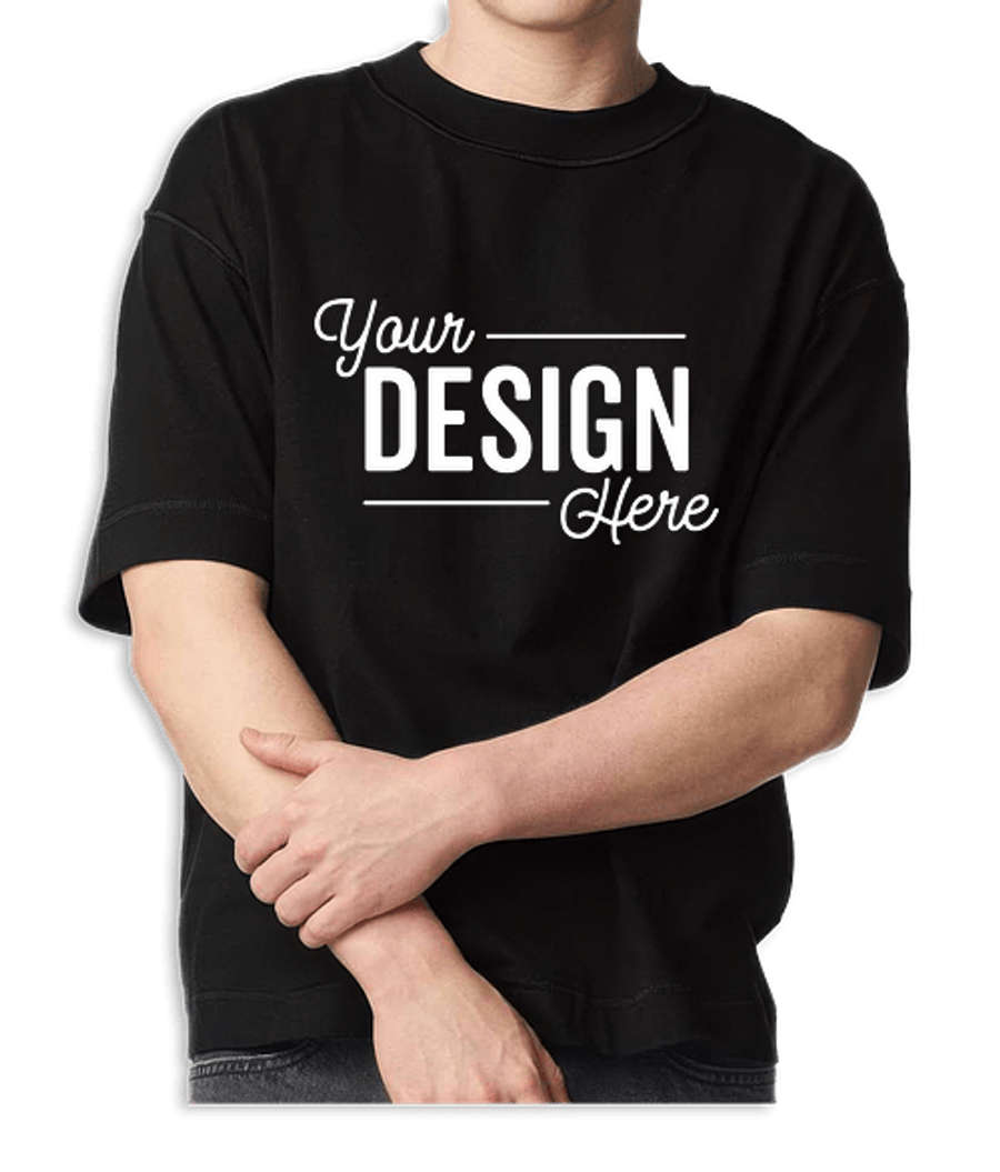 American Apparel Heavyweight Mid-Length Cotton T-shirt in Black