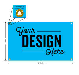 Full Color 5' x 3' Vinyl Banner - Color: Columbia Blue