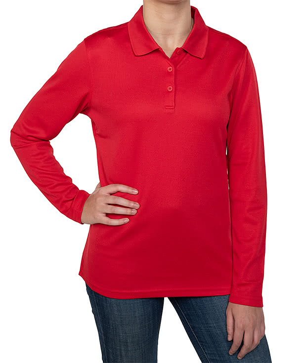 Clique by Cutter & Buck Women's Spin Eco Long Sleeve Performance Pique Polo