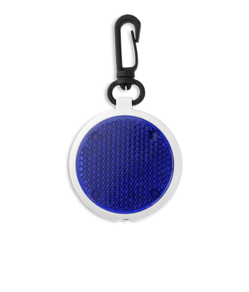 Round Reflector Light Keychain in Translucent Royal Blue