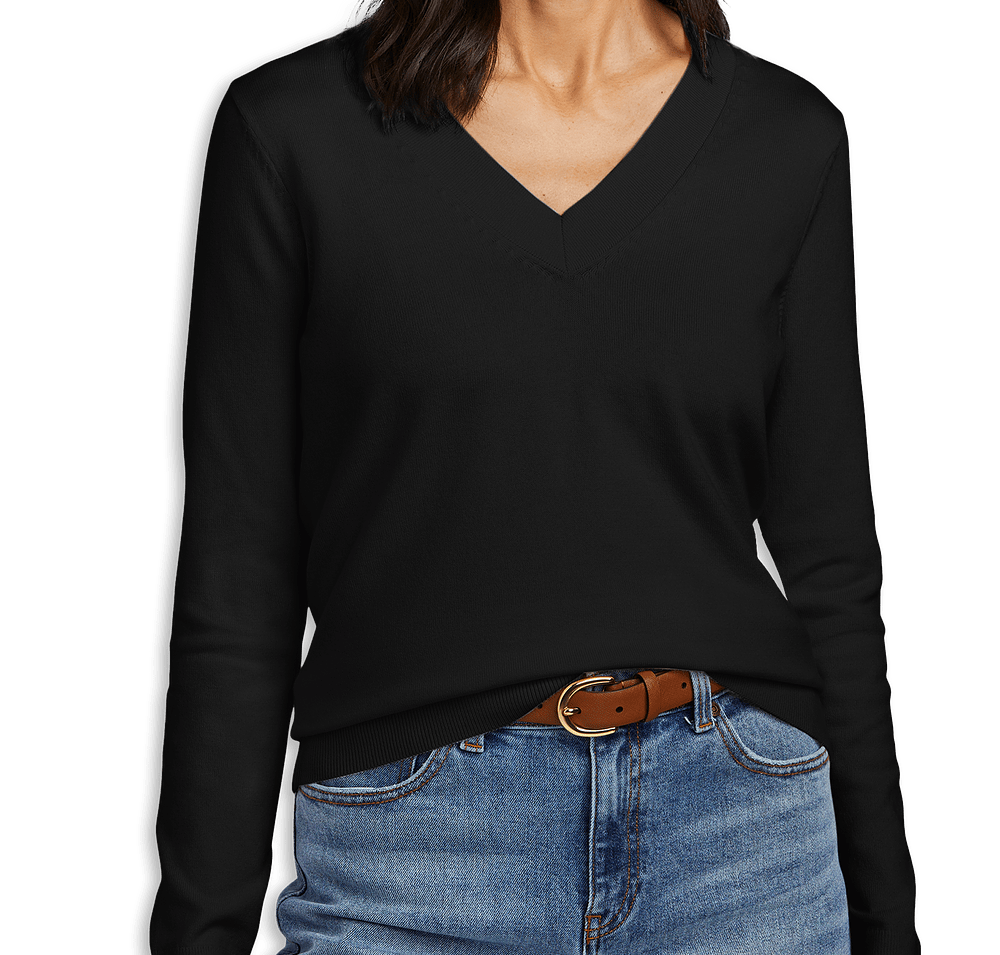 Brooks Brothers Women’s Cotton Stretch V-Neck Sweater-default