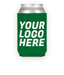 Foldable Neoprene Can Cooler - Color: Emerald Green