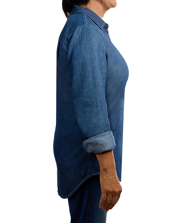 Blue Generation Women's Pocket Long Sleeve Denim Shirt