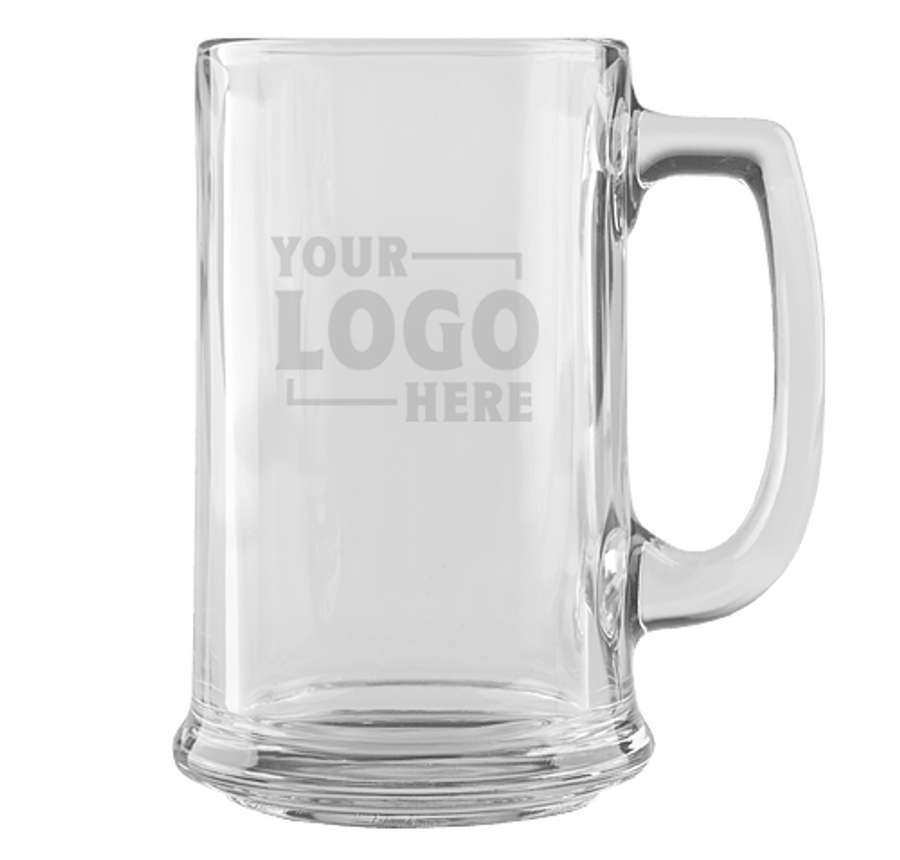 Laser Engraved 15 oz. Glass Tankard in Clear