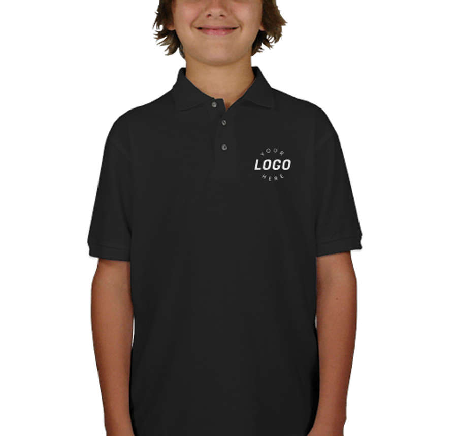 Port Authority Youth Silk Touch Polo in Black