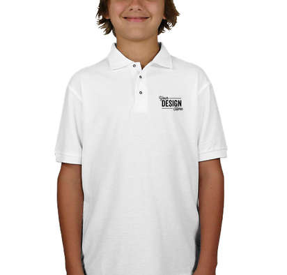 Port Authority Youth Silk Touch Polo - White