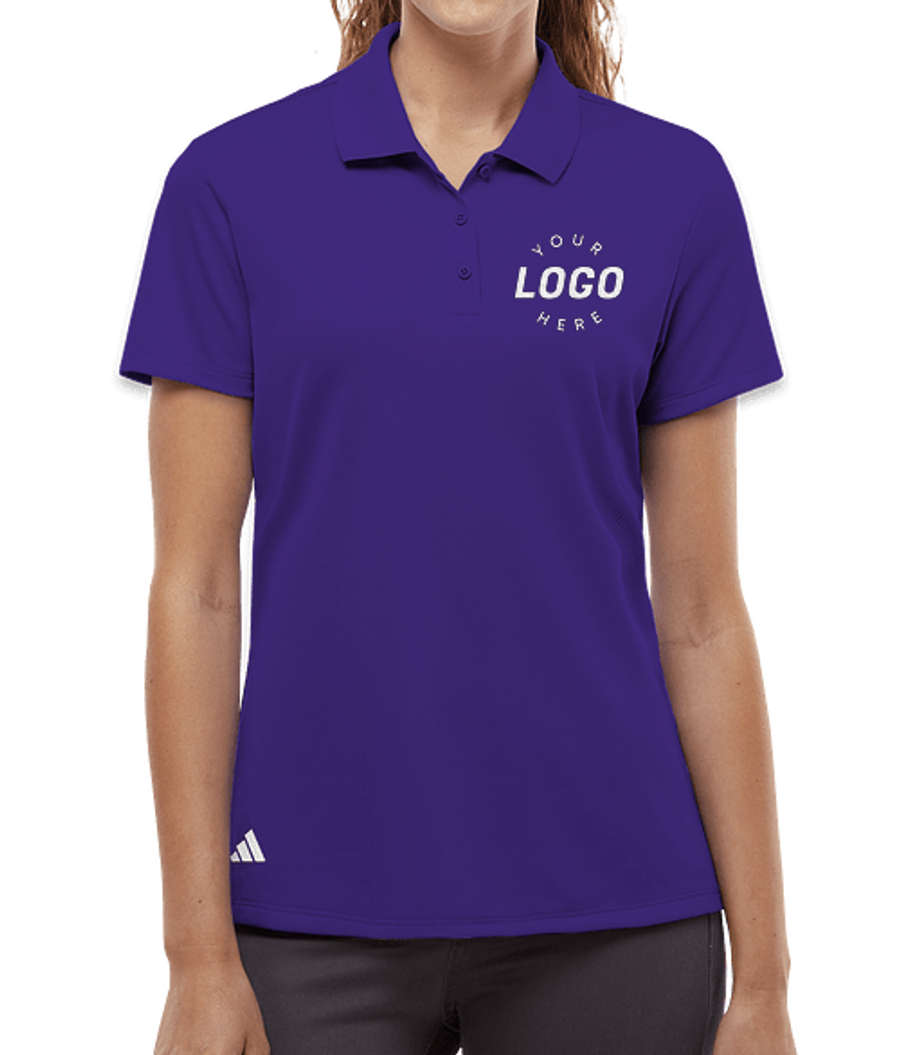 Adidas Women's Sport Recycled Performance Polo - Embroidered in Collegiate Purple