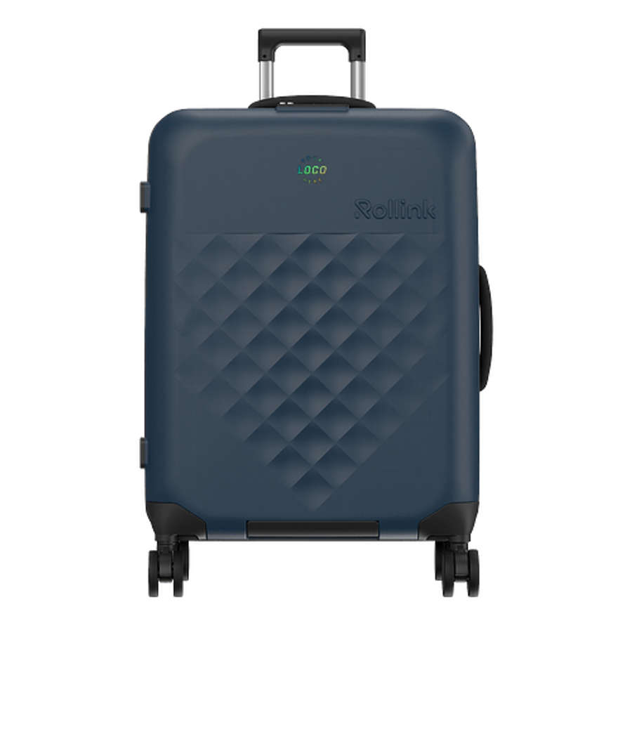 Rollink Flex 360 Checked Wheeled Suitcase in Atlantic Blue